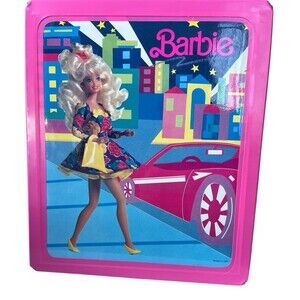 Vintage 1989 Mattel Barbie Pink Carrying Case Accessories Doll